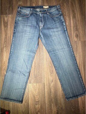 Orvis 1856 Men's 38x30 Five Pocket Straight Leg Blue Denim Jeans Medium Wash